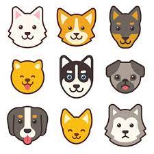 Cartoon Dog Faces Set Different Breeds Of Dogs Husky Corgi Pug Cartoon Dog Puppy Cartoon Cartoon Dog Drawing