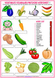 Vegetables Vocabulary Esl Matching Exercise Worksheets Vegetable Pictures Worksheets Vocabulary