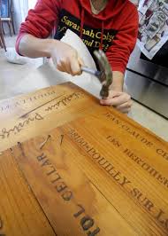 This crate coffee table is beautiful with ample storage space. Wine Crate Our Inspired Home Wine Crate Furniture Wine Crate Wine Crate Table