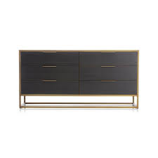 Black tall dresser with gold handles 5. Oxford 6 Drawer Black Wood Brass Dresser