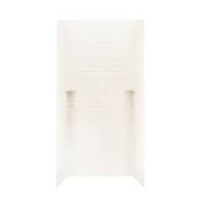 Swan 36 In X 36 In X 96 In 3 Piece Solid Surface Subway Tile Easy Up Adhesive Alcove Shower Surround I Shower Walls Surrounds Shower Wall Kits Shower Wall