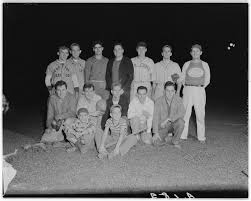 Winners of the Lexington Softball League Tournament. Back row, left to  right, Junie Feldman, Paul Anness, Ollie Denney, George Hayden, Jerry  Johnson, Frank Bunch and Manager Frank Martin. Middle row, left to