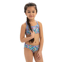 dolfin uglies girls shimmer print 2 piece swimsuit qvc com