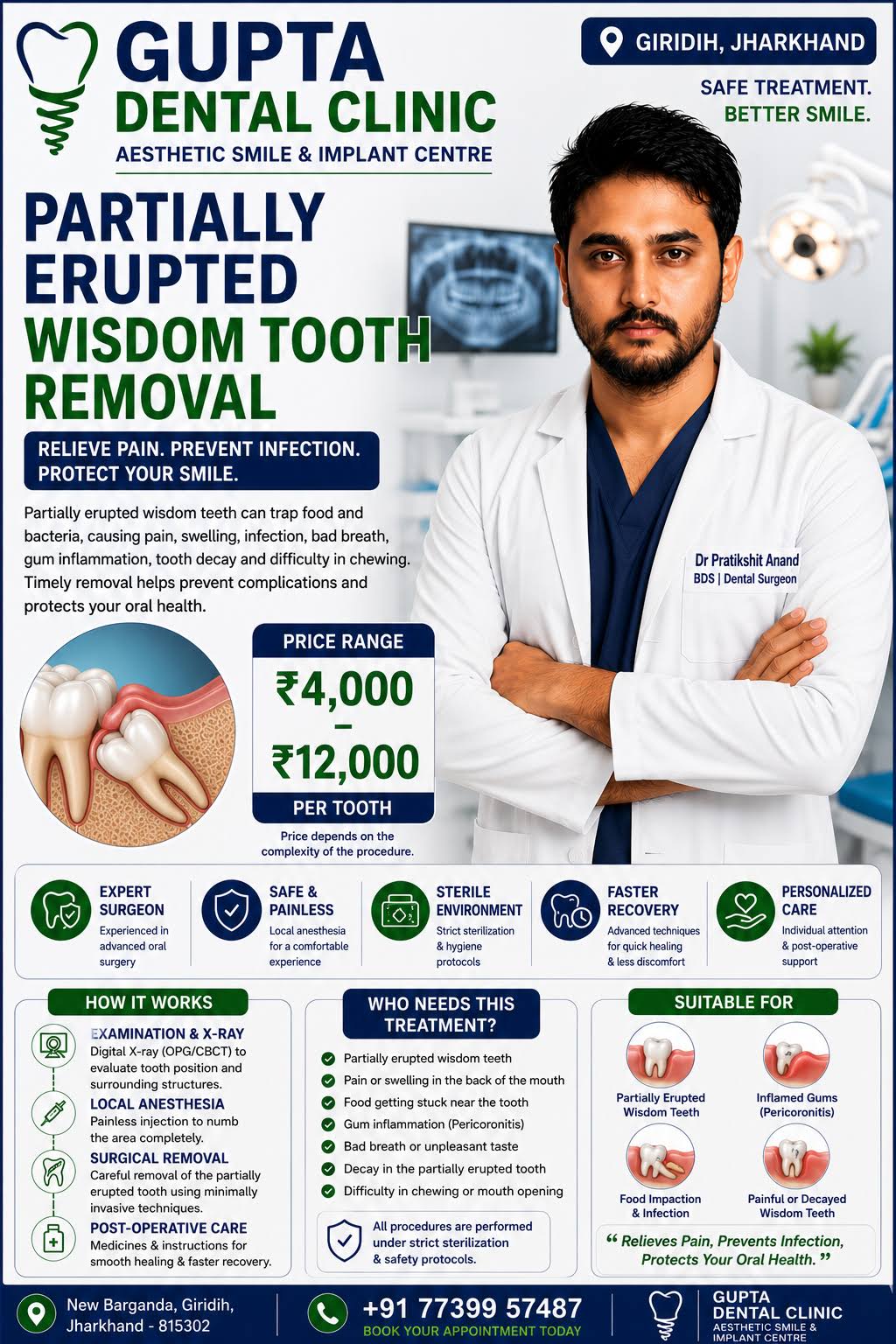 Partially Erupted Wisdom Tooth Removal in Giridih product image