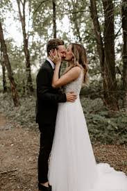 Real Wedding Rachael Lars Intimate Woodsy Barn Wedding A Be Bridal Shop Romantic Wedding Dress Elegant Romantic Wedding Dress Lace Barn Wedding