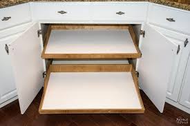 Remembering that my cabinets are 36″ deep, i had to buy (pretty expensive) drawer slides to accommodate that depth. Diy Slide Out Shelves Tutorial The Navage Patch