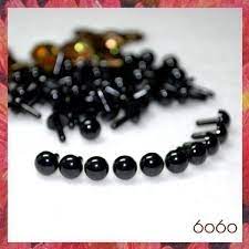 25 Pairs 6mm Black Amigurumi Eyes Plastic Eyes Safety Eyes Animal Eyes Round Eyes Black Animals Black Stuffed Animal Doll Eyes