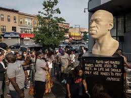 George floyd memorial trashed (by midnight vandal). George Floyd Statue In Brooklyn Vandalized Police Investigate As Hate Crime Yourbasin