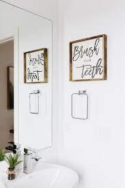 Brush Your Teeth Wood Sign Farmhouse Style Framed Wood Wall Art Modern Rustic Bathroom Wa Rustic Bathroom Wall Decor Rustic Bathroom Farmhouse Style Frames