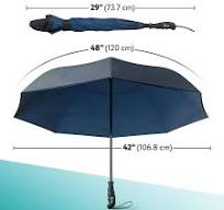 PUREVACY Reverse Umbrella with Sturdy Shaft, 8 Reinforced Ribs, Teflon  Coating, Black-Navy Blue Inverted Umbrella Compact, Windproof Upside Down  ...