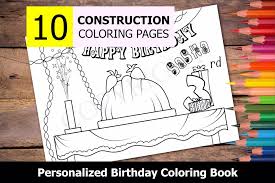 Fun train birthday party coloring book fun train coloring pages pdf file. Construction Theme Personalized Birthday Coloring Book Coloring Books For Adults