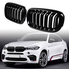 It might need slightly modification if there is sensor or camera on the back of the oem grille. Left Right Front Upper Glossy Black Double Line Grille For 2015 2017 Bmw X5 X6 F15 F16 F85 F86 Grille Cargrille Kidneys Bmwgrille Bm Bmw Parts Bmw Bmw X5