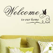 een mooie muursticker met de tekst welcome to our home leuk voor in de hal of de woonkamer wall quotes decals wall stickers welcome wall stickers quotes