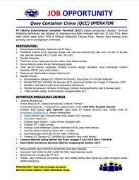 Loker kerja di tj priuk ~ info loker | pengumuman lowongan kerja operator computer di kulon. Bisa Operasikan Quay Container Crane Ada Lowongan Di Jict Tanjung Priok Kumparan Com