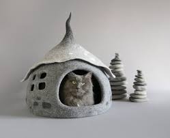 We make the best hand made cat caves on the planet. Amazing Fantasy Felted Wool Cat Caves Hauspanther