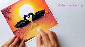 How to draw with oil pastels. How To Draw Sunset Scenery With Oil Pastel For Beginners Step By Step Easy Draw