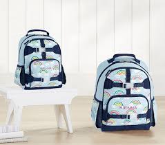 Light Blue Reflective Rainbow Kids Backpacks Pottery Barn Kids