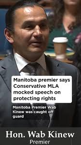 Wab was mocked for bringing up the fact that his father wasn't allowed to  vote until the 1960's because he was Indigenous. What a solid response.