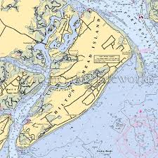 South Carolina Hilton Head Nautical Chart Decor Beach