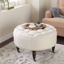 Our Best Living Room Furniture Deals Round Tufted Ottoman Round Ottoman Furniture