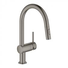Dazu kommt das unangenehme empfinden, das besucher und nutzer bei der benutzung einer verschmutzten oder verkalkte küchenarmatur empfinden. Grohe 32321al2 Kuechenarmatur Minta Ausziehbar Farbe Hard Graphite Gebuerstet