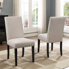 Roundhill Furniture Biony Nailhead Trim Upholstered Dining Chair Set Of 2 Dining Chairs Fabric Dining Chairs Upholstered Dining Chairs