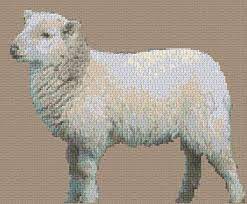 Legacy linen using classic colorworks (or dmc floss white, 581, 310, 3031, 224, 3032, 3011, 221, 612, 356, 680). Sheep Cross Stitch Designs