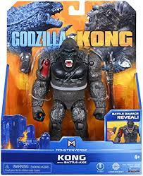 The trailer bills kong as an equal to godzilla , the king of the monsters, despite his lack of elemental powers ; Amazon Com Playmates Godzilla Vs Kong With Battle Axe Toys Games