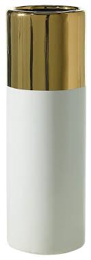 Maybe you would like to learn more about one of these? White And Gold Tall Vase 4 X 4 X 11 75 Inches Accent Decor Klein Vase Mid Century Modern Ceramic Glossy Round Flower Holder For Weddings And Home Decor Walmart Com Walmart Com