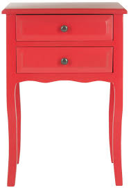 Safavieh Lori Hot Red End Table With 2 Storage Drawers Amh6576d Goedekers Com End Tables With Storage End Tables Furniture