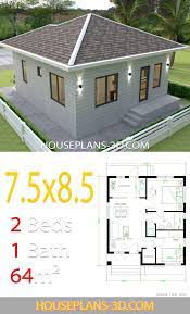 Check out these small house pictures and plans that maximize both function and style! House Design 7 5x8 5 With 2 Bedrooms House Plans 3d House Plans 3d My House Plans House Design