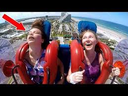Girls Fainting Funny Slingshot Ride Compilation Youtube Riding Funny Slingshot