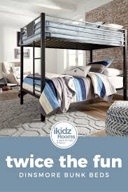 Twice The Fun With The Dinsmore Bunk Beds From Ikidz Rooms By Ashley Furniture Kids Room Bed Bed Ashley Furniture Kids Ashley Furniture Kids Room Furniture