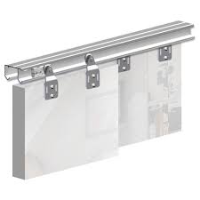 Rail double porte coulissante suspendue. Systeme Coulissant Slid Up 110 Pour 2 Portes De Placard Rail 1 2 M 45 Kg