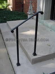 Simple Elegant Wrought Iron Railing No Pickets Cast Iron Scroll Ends Railings Outdoor Outdoor Stair Railing Iron Railings Outdoor