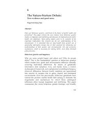 Pdf The Nature Nurture Debate New Evidence And Good News