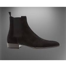 Black suede chelsea boots men's outfit. Handmade Mens Black Suede Chelsea Boots Men Rock Style Suede Ankle Boot Footeria