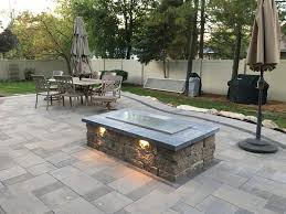 Rated 4.5 out of 5 stars. Rose Outdoor Living Space Raised Paver Deck With Natural Gas Fire Pit Contemporary Patio Grand Rapids By Omega Brick Landscaping Houzz