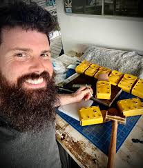 Leatherwork behind the scenes with rivets and humor