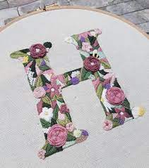 Click here to go to the free machine embroidery design. Embroidery Letter Embroidery Flowers Hand Embroidery Letters Embroidery Flowers Pattern Hand Embroidery Projects