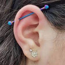 14g Black Spike Industrial Barbell Rainbow Straight Barbell Pack In 2021 Earings Piercings Ear Piercings Industrial Piercing Jewelry