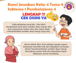 Lengkap Kunci Jawaban Kelas 4 Tema 9 Subtema 1 Pembelajaran 4 Kunci Jawaban Tematik Lengkap Terbaru Simplenews