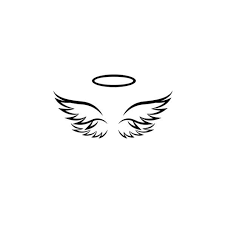 Minimalistblack And Whitesilhouetteangelwingsheavenhand Paintedcuteelementstemplateillustrationangel Clipartcute Tattoo Memorial Memorial Tattoos Wrist Tattoos