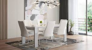 When it comes to choosing the right oak dining table and chairs for your dining room, it's all about personal taste. Kariba Ingrid 6 Seater High Gloss Dining Table Set Urban Ladder