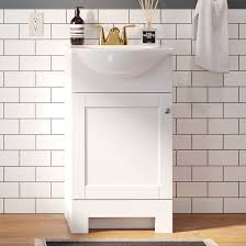 White Single Sink Bathroom Vanity With
