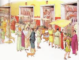 Activity like buying and selling was concentrated in the market. Roman Market Scene Ancient Rome Roman History Roman Empire