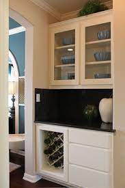 Butler S Pantry With White Cabinets Glass Panel Doors Wine Rack Kitchen Wine Rack White Cabinets Butler Pantry