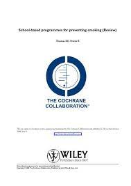 From tricky riddles to u.s. School Based Programmes For Preventing Smoking The Cochrane