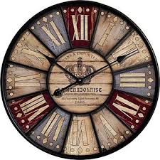 Retro Vintage Round Large Wooden Wall Watch With Metal Frame Modern Design Home Decor Clock 60cm 23 5in 24 X 24 Retro Wall Clock Wall Clock Rustic Wall Clocks