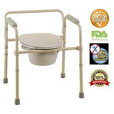 Commode seat with commode bucket and splash guard is designed to help meet your needs. 3 In 1 Commode Folding Bedside Commode Chair Toilet Seat With Commode Bucket And Splash Guard Deluxe Bedside And Bathroom Steel Folding Frame Commode Gray By Healthline Walmart Com Walmart Com